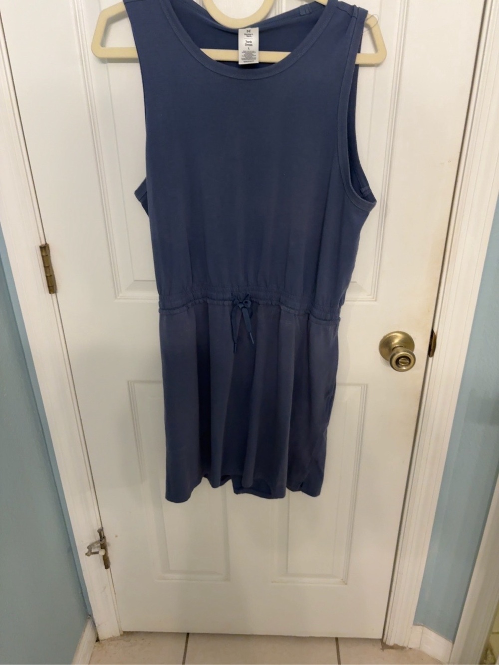 Member’s Mark Navy Tank Dress Size L Drawstring Waist Pockets